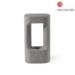 LED-sokkellampe Totem, grå, beton, højde 28,5 cm