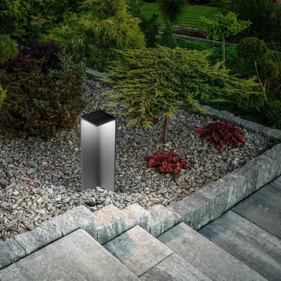 LED-solcellebelysning Fold, mørkegrå, bevægelsessensor, IP54