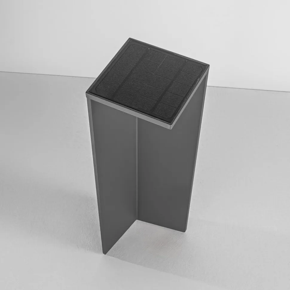 LED-solcellebelysning Fold, mørkegrå, bevægelsessensor, IP54