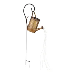 LED-solcellelampe 336523, guld, vandkande, jordspyd, metal