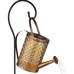 LED-solcellelampe 336523, guld, vandkande, jordspyd, metal