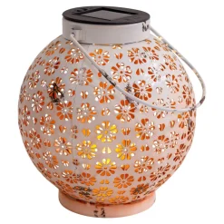 LED-solcellelampe 52854, hvid, metal, 20 cm, IP44, 2 stk