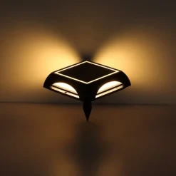 LED-solcellelampe 36505, jordspyd, væglampe, sort, aluminium