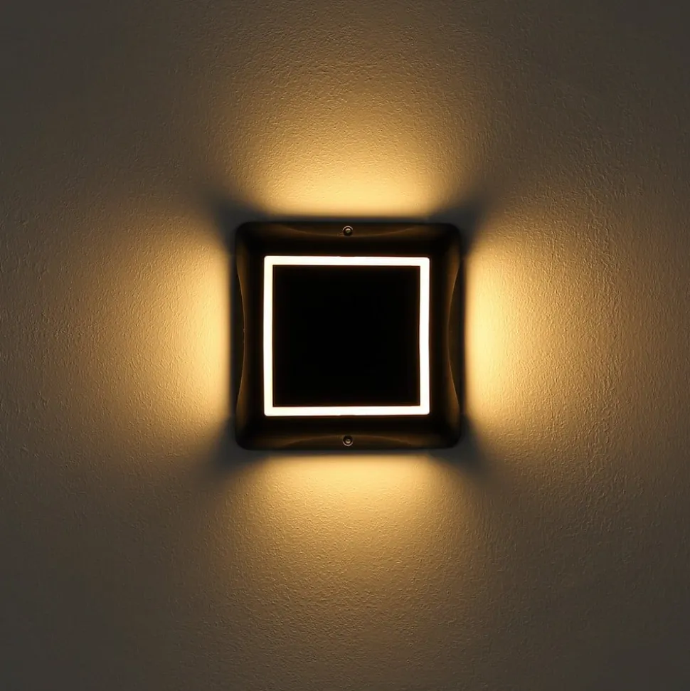 LED-solcellelampe 36505, jordspyd, væglampe, sort, aluminium