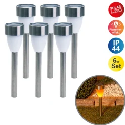 LED-solcellelampe 4135006 med flammeeffekt 6er-sæt