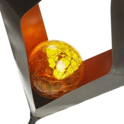 LED-solcellelampe 48702 med jordspyd og glaskugle