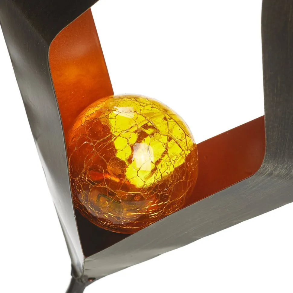 LED-solcellelampe 48702 med jordspyd og glaskugle