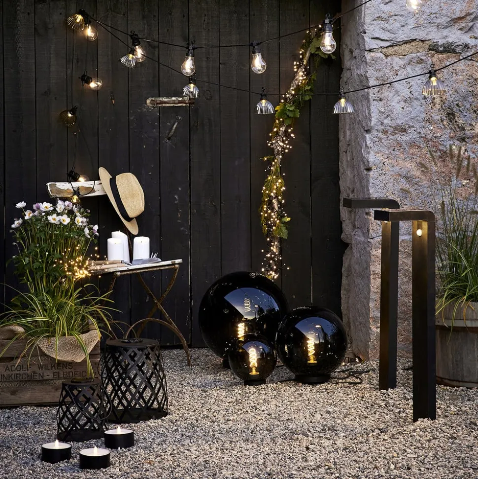 LED-solcellelampe Calabria, diamantmønster, 20 cm
