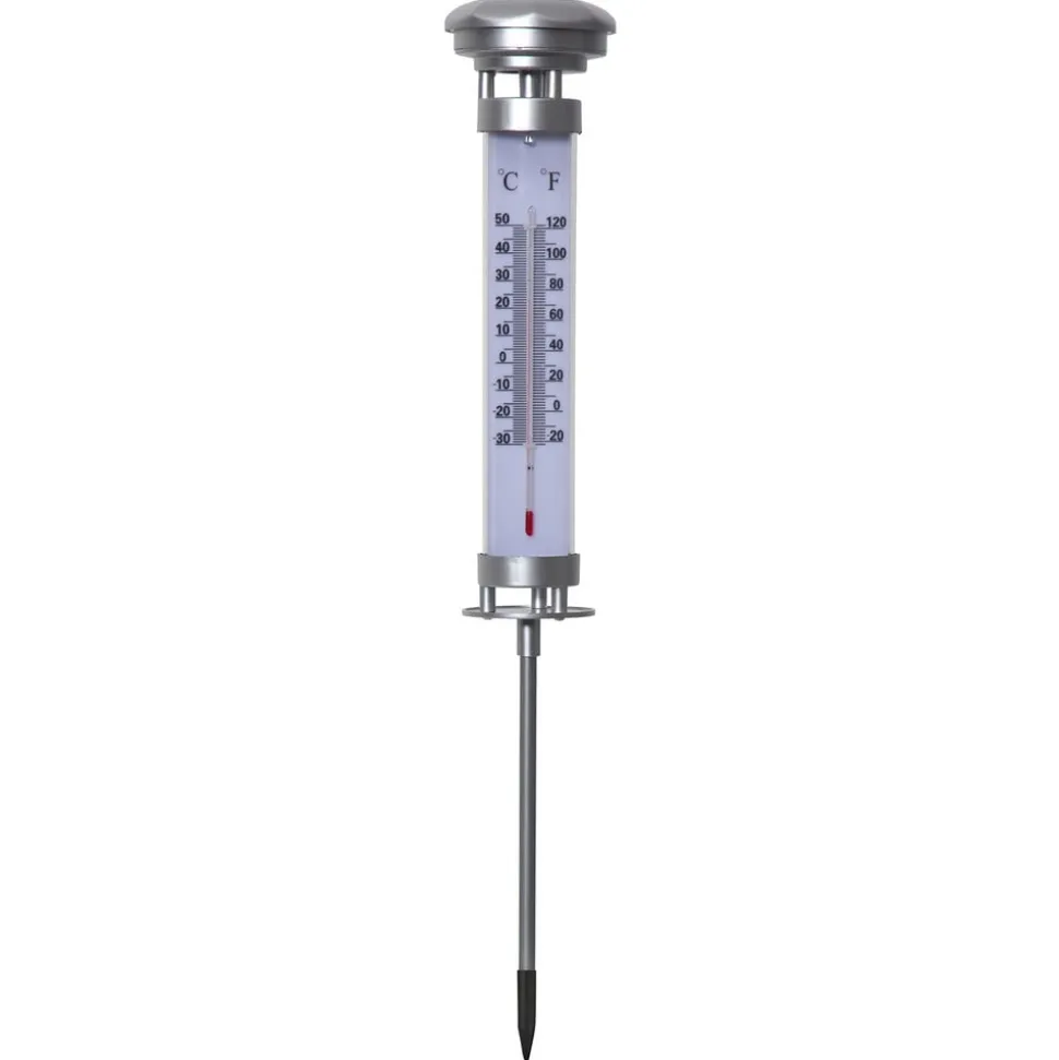 LED-solcellelampe Celsius, udendørstermometer