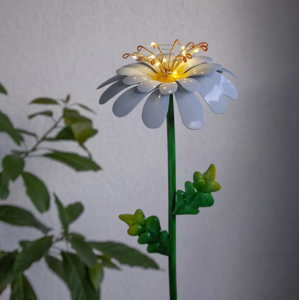 LED-solcellelampe Daisy i daisyform