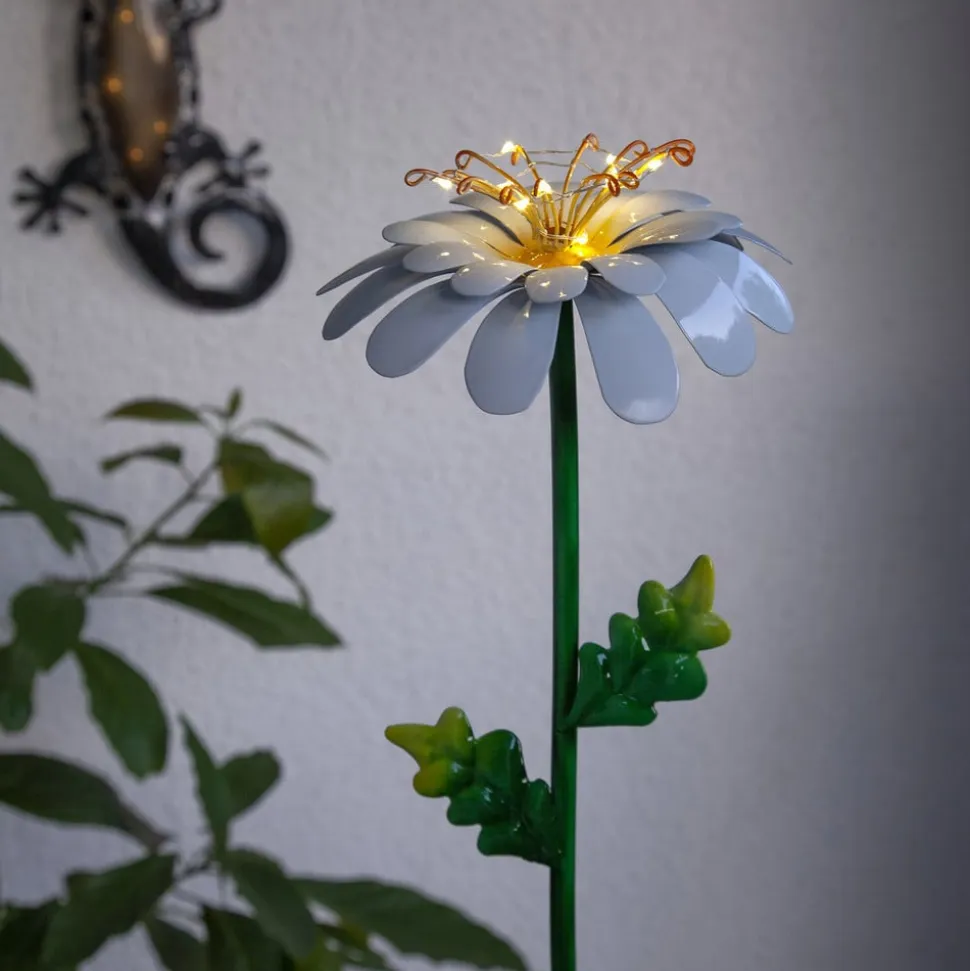 LED-solcellelampe Daisy i daisyform
