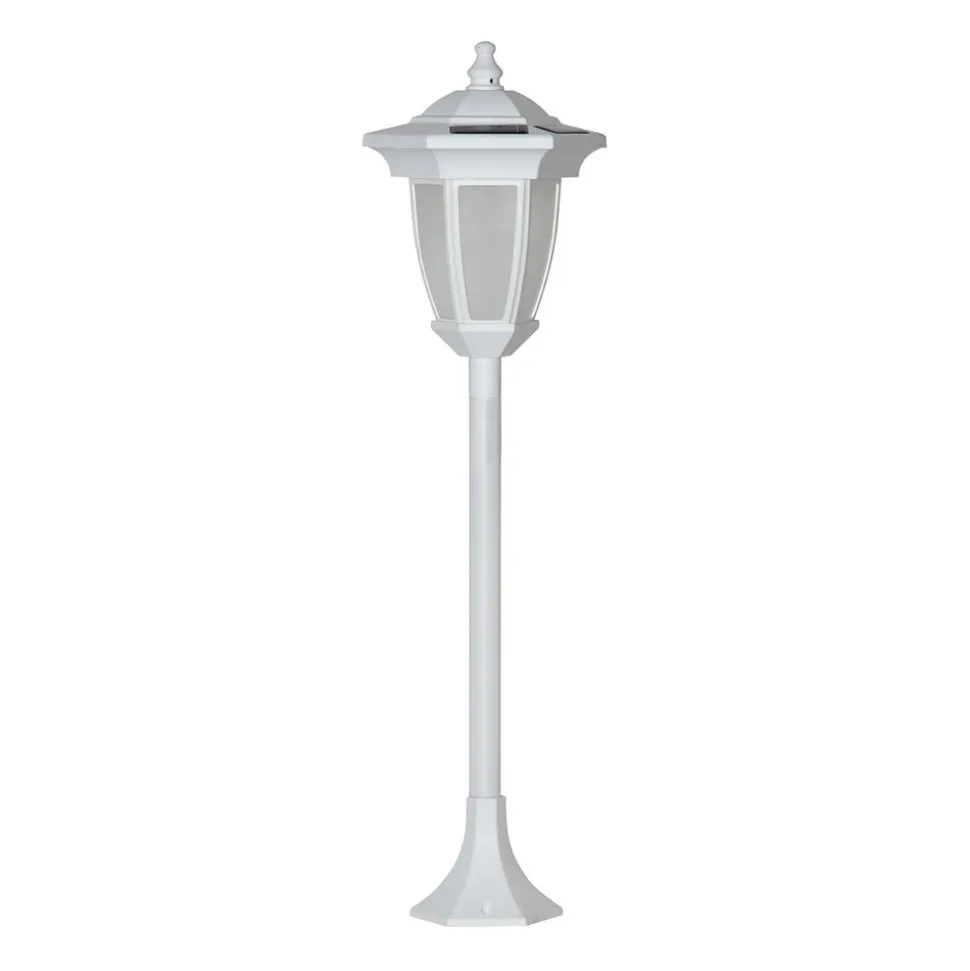 LED-solcellelampe Flame, 4-i-1, hvid