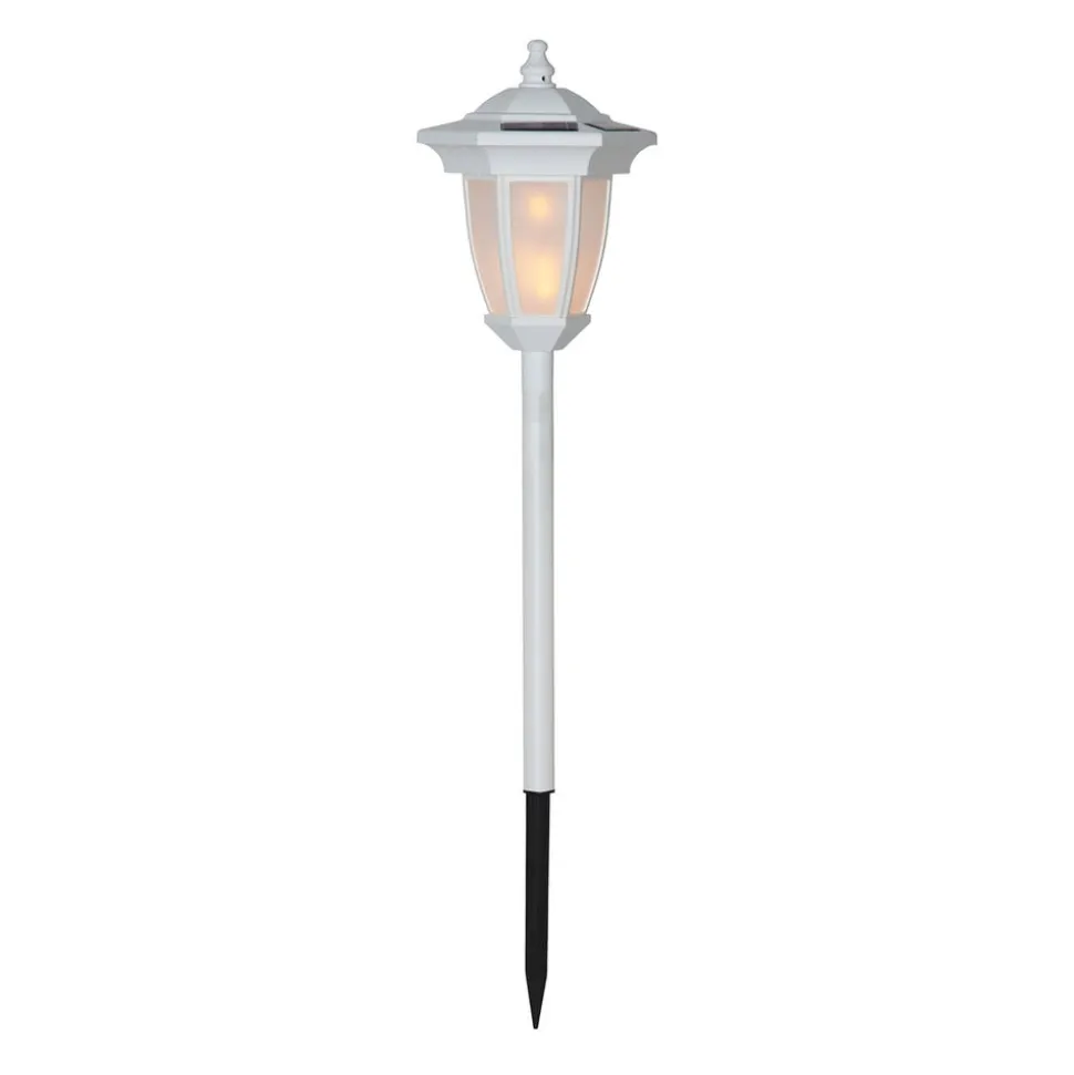 LED-solcellelampe Flame, 4-i-1, hvid