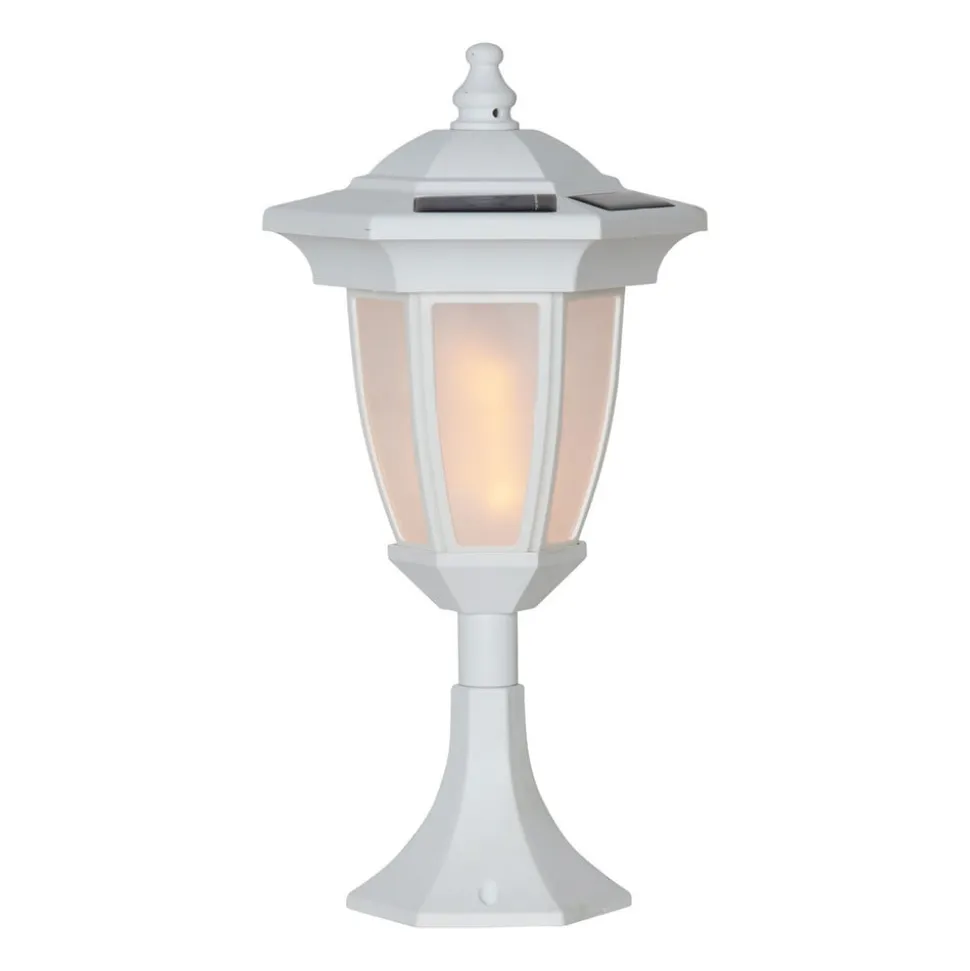 LED-solcellelampe Flame, 4-i-1, hvid