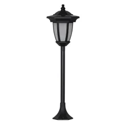 LED-solcellelampe Flame, 4-i-1, sort