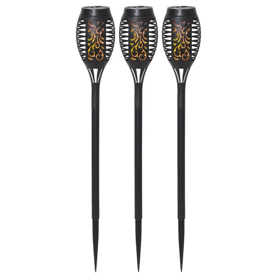 LED-solcellelampe Flame Mini i sæt af 3