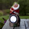 LED-solcellelampe Gnomy farverig/rød plast 21 cm skovhugger