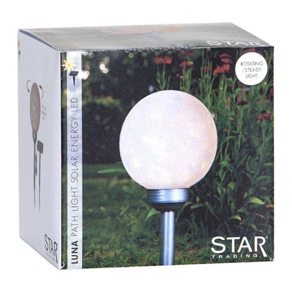 LED-solcellelampe Lunay, roterende lyskilde