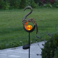 LED-solcellelampe Melilla Fugl i flamingo form