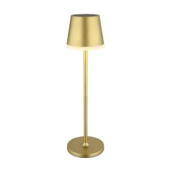 LED-solcellelampe, metal, guldfarvet, højde 41 cm, IP44