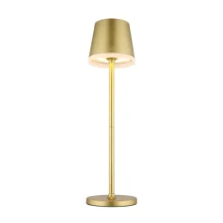 LED-solcellelampe, metal, guldfarvet, højde 41 cm, IP44