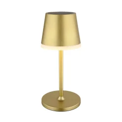 LED-solcellelampe, metal, guldfarvet, højde 41 cm, IP44