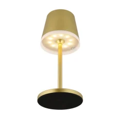 LED-solcellelampe, metal, guldfarvet, højde 41 cm, IP44