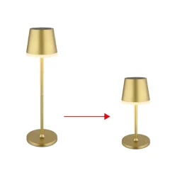 LED-solcellelampe, metal, guldfarvet, højde 41 cm, IP44