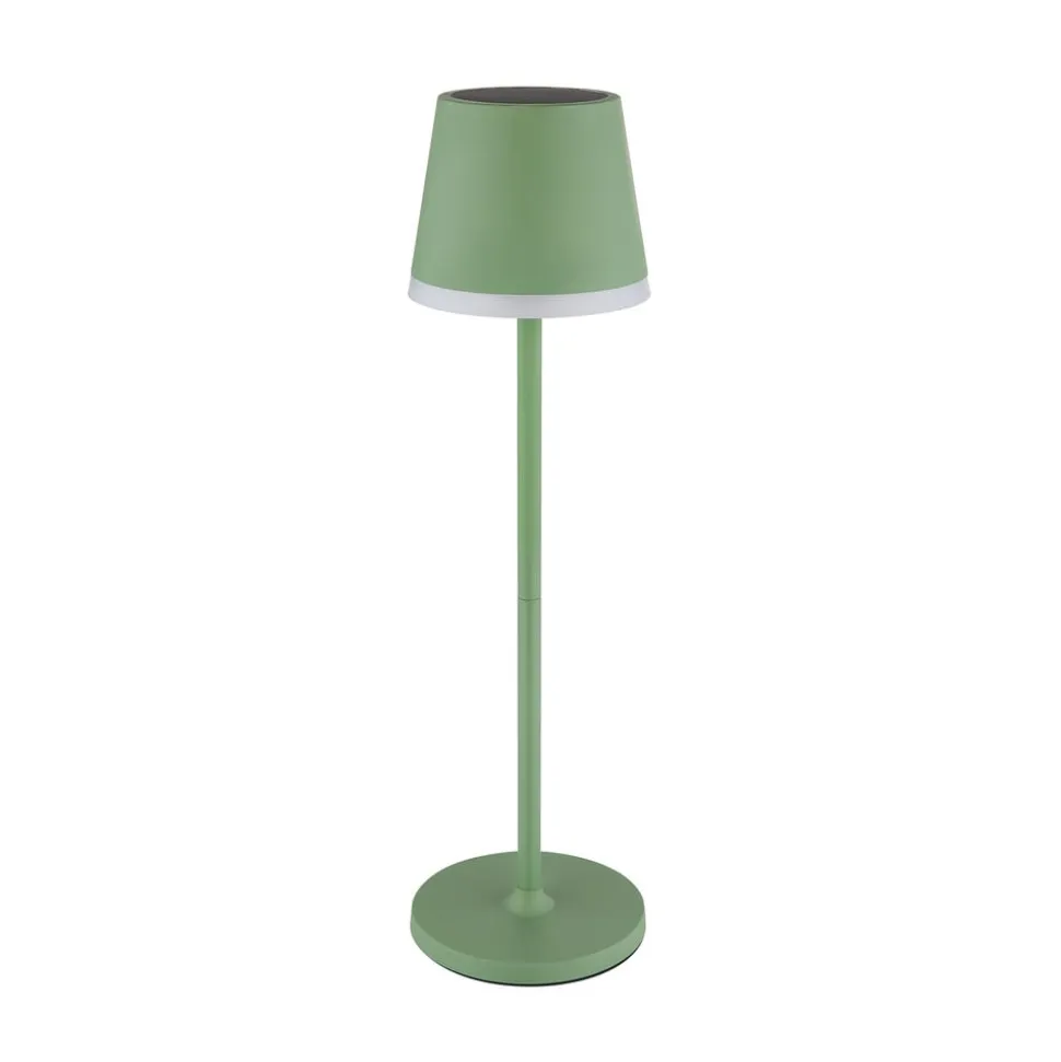 LED-solcellelampe, metal, lysegrøn, højde 41 cm, IP44