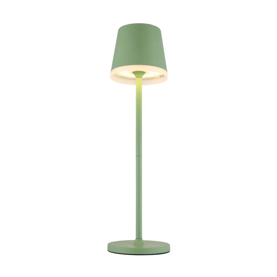 LED-solcellelampe, metal, lysegrøn, højde 41 cm, IP44