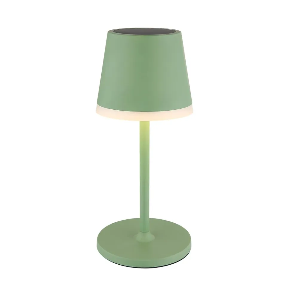 LED-solcellelampe, metal, lysegrøn, højde 41 cm, IP44