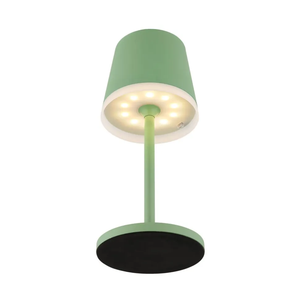 LED-solcellelampe, metal, lysegrøn, højde 41 cm, IP44