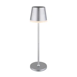 LED-solcellelampe, metal, sølvfarvet, højde 41 cm, IP44