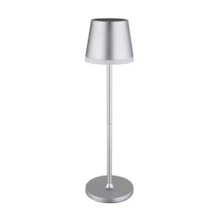 LED-solcellelampe, metal, sølvfarvet, højde 41 cm, IP44