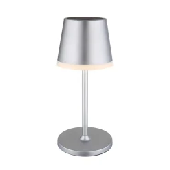 LED-solcellelampe, metal, sølvfarvet, højde 41 cm, IP44