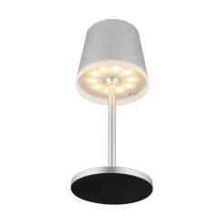 LED-solcellelampe, metal, sølvfarvet, højde 41 cm, IP44