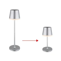 LED-solcellelampe, metal, sølvfarvet, højde 41 cm, IP44
