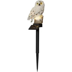 LED-solcellelampe Owl med jordspyd