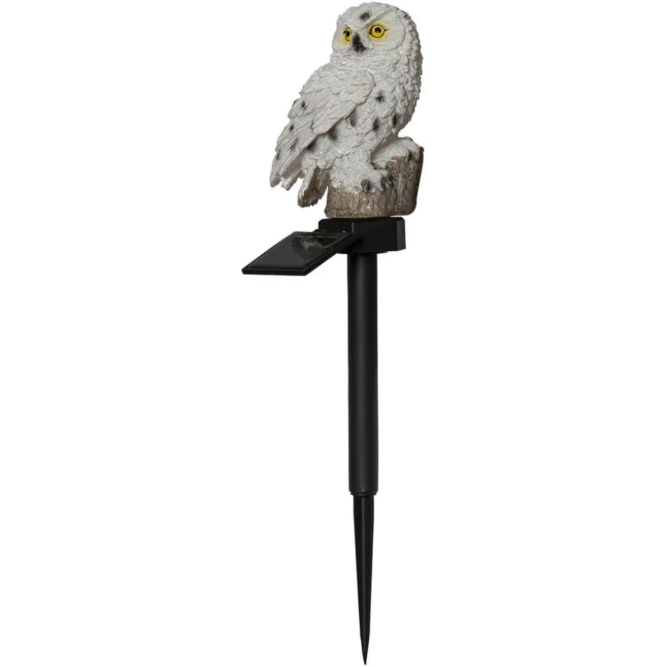 LED-solcellelampe Owl med jordspyd
