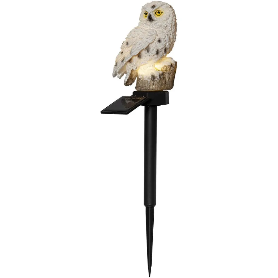 LED-solcellelampe Owl med jordspyd