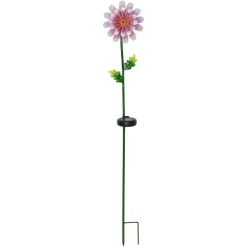 LED-solcellelampe Pink Daisy i blomsterform