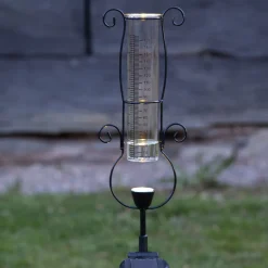 LED-solcellelampe Pluvio med regnmåler
