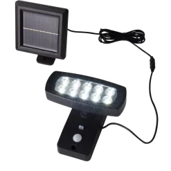 LED-solcellelampe til vægmontering 67423BK-PIR, bevægelsessensor