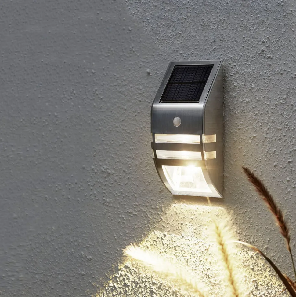 LED-solcellelampe til vægmontering Wally, bevægelsessensor