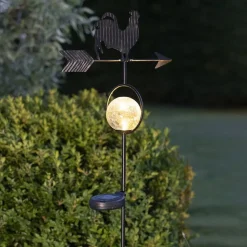LED-solcellelampe Windy, viser vindretningen