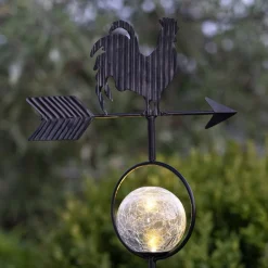 LED-solcellelampe Windy, viser vindretningen