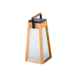 LED-solcellelygte Tecka, teaktræ natur, 39 cm