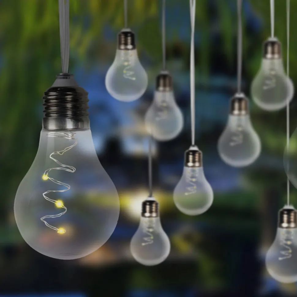 LED-solcelle-lyskæde 33708-10 i metallisk sølv