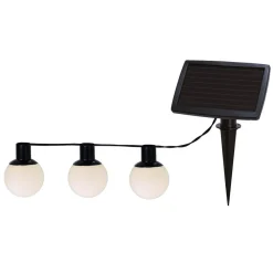 LED-solcellelyskæde combo, 6 lyskilder, IP44, plast