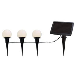 LED-solcellelyskæde combo, 6 lyskilder, IP44, plast